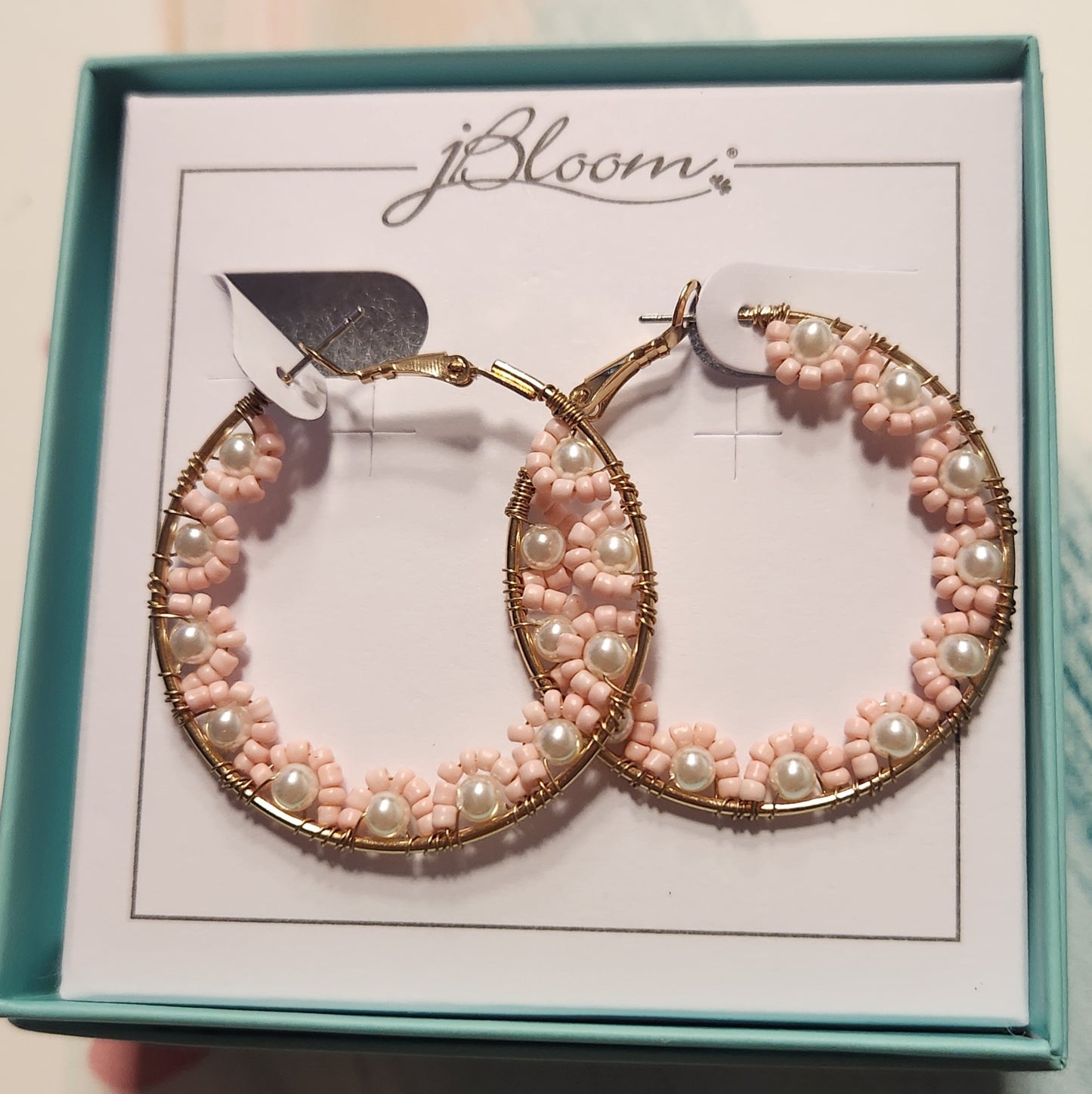 Pink Hoop Earrings (jbloom)