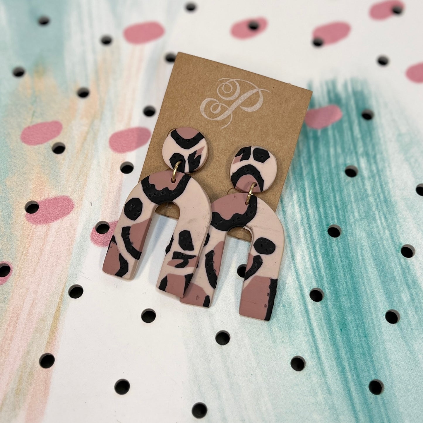 Leopard Clay Earrings