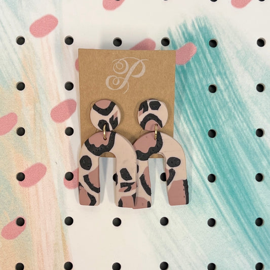 Leopard Clay Earrings