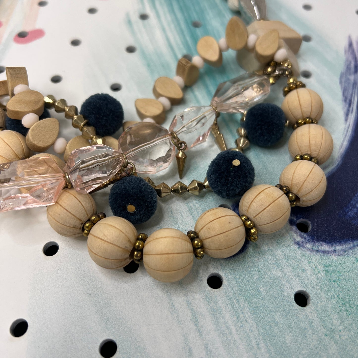Rope Wooden Beaded Statement Necklace