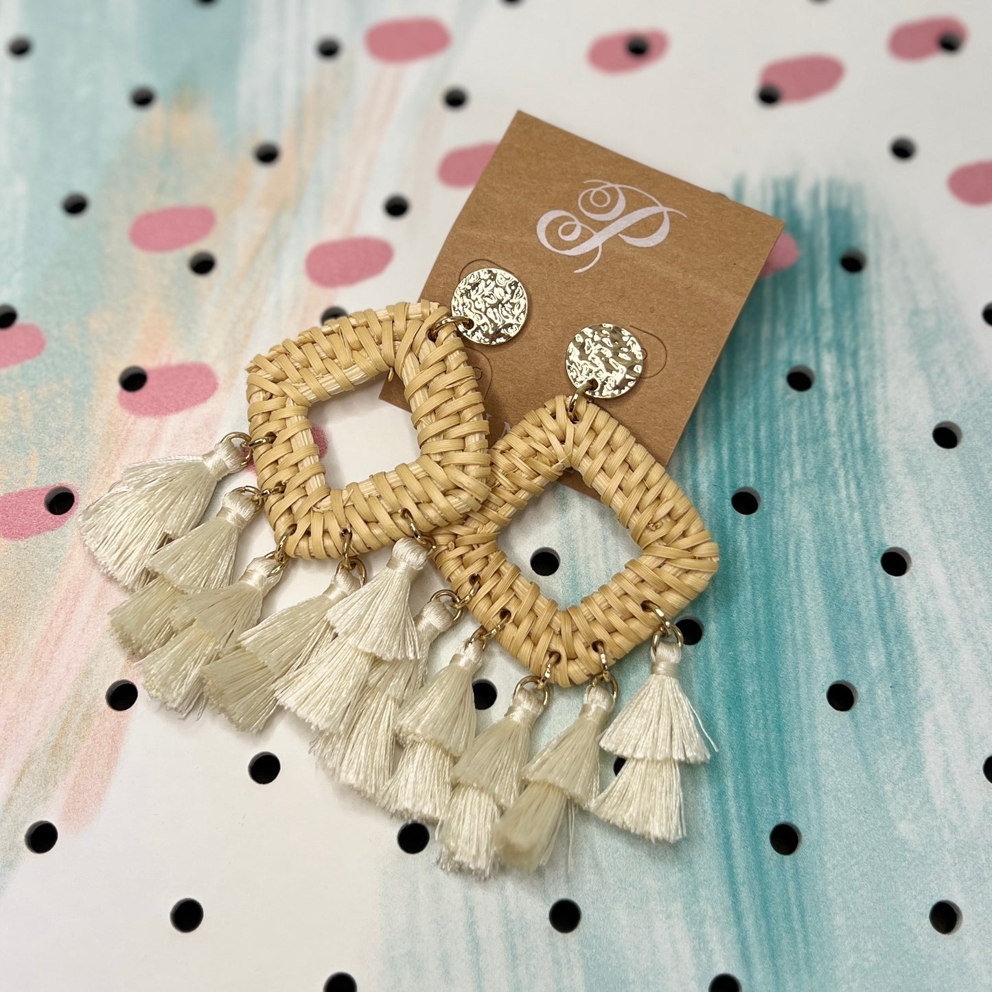 Raffia Fringe Earrings
